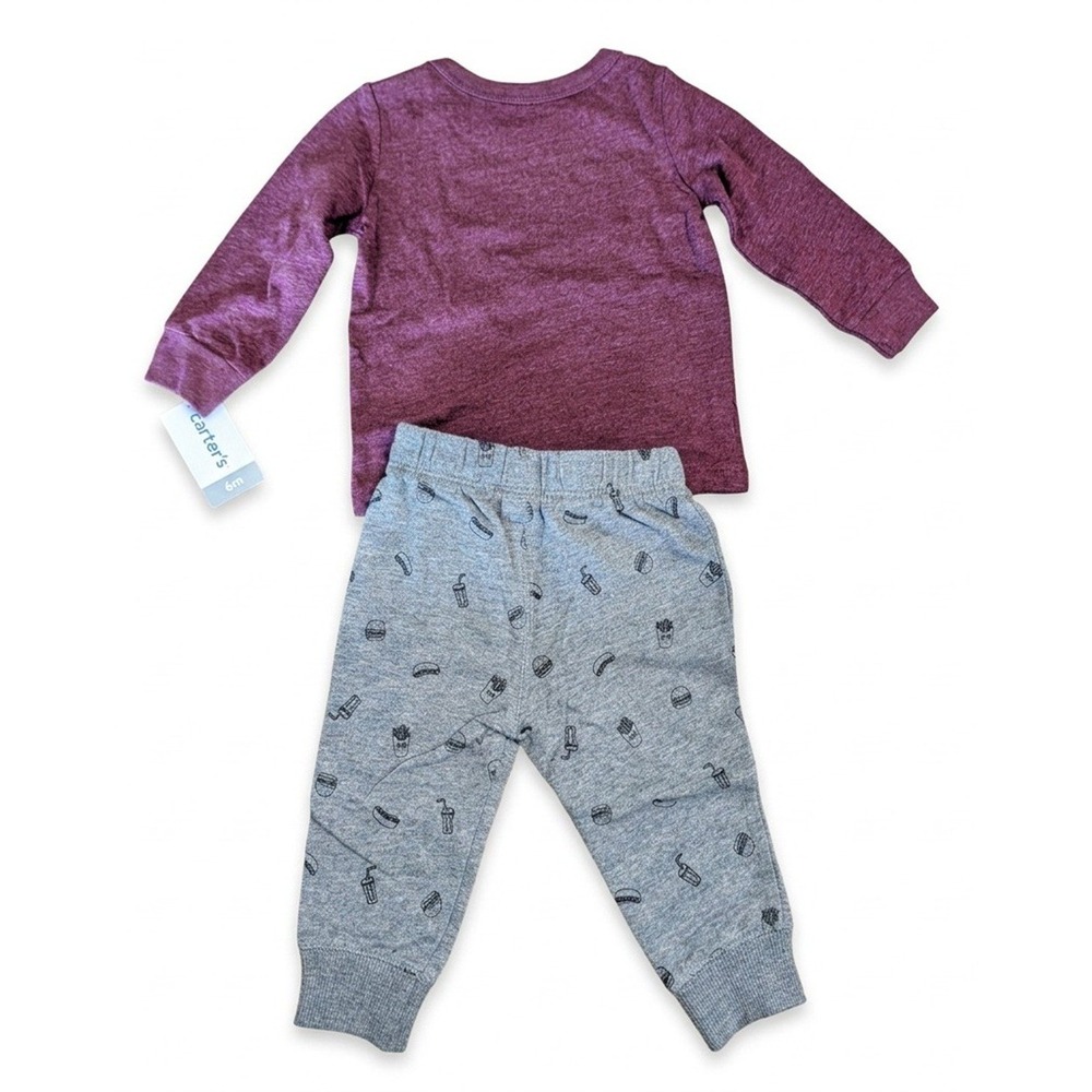 Carter's Baby Boy's Jogger Sets, 2 Sets Long Sleeve Tees and Sweats, 6 Months - Picture 4 of 10